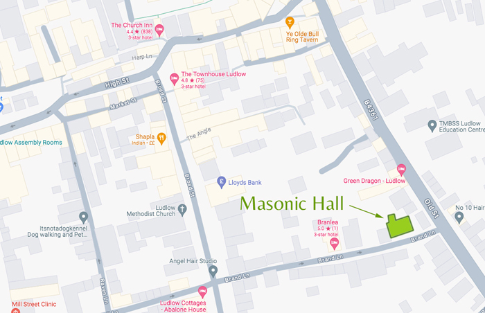 Ludlow Masonic Hall map